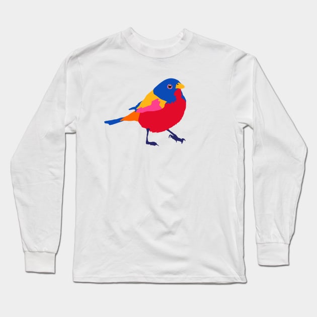 PAINTED BUNTING BIRD Long Sleeve T-Shirt by VegShop